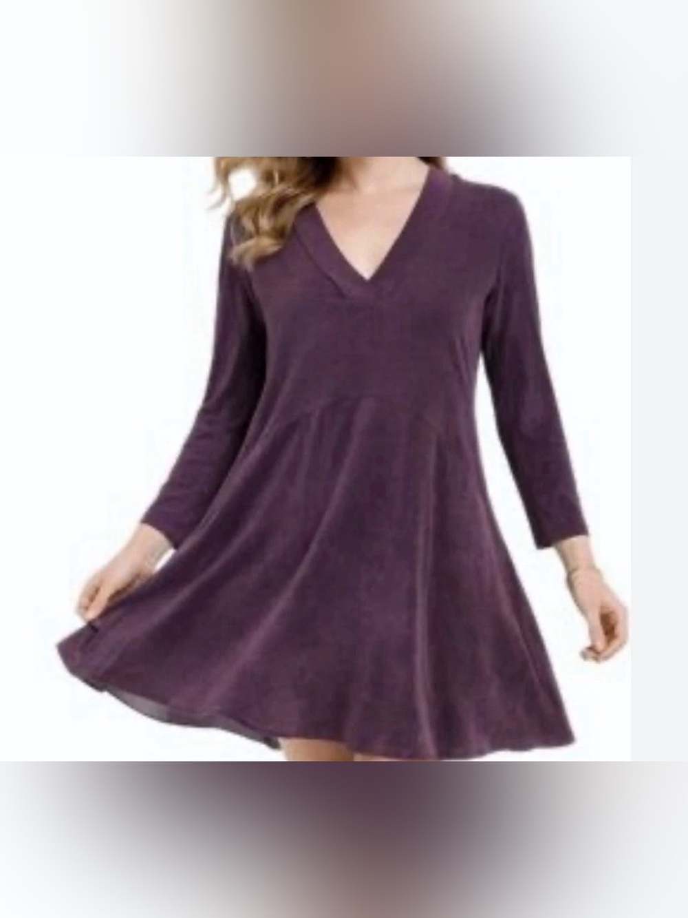 DOLAN LEFT COAST ANTHROPOLOGIE PLUM TOUTE V-NECK DRESS SIZE SMALL.